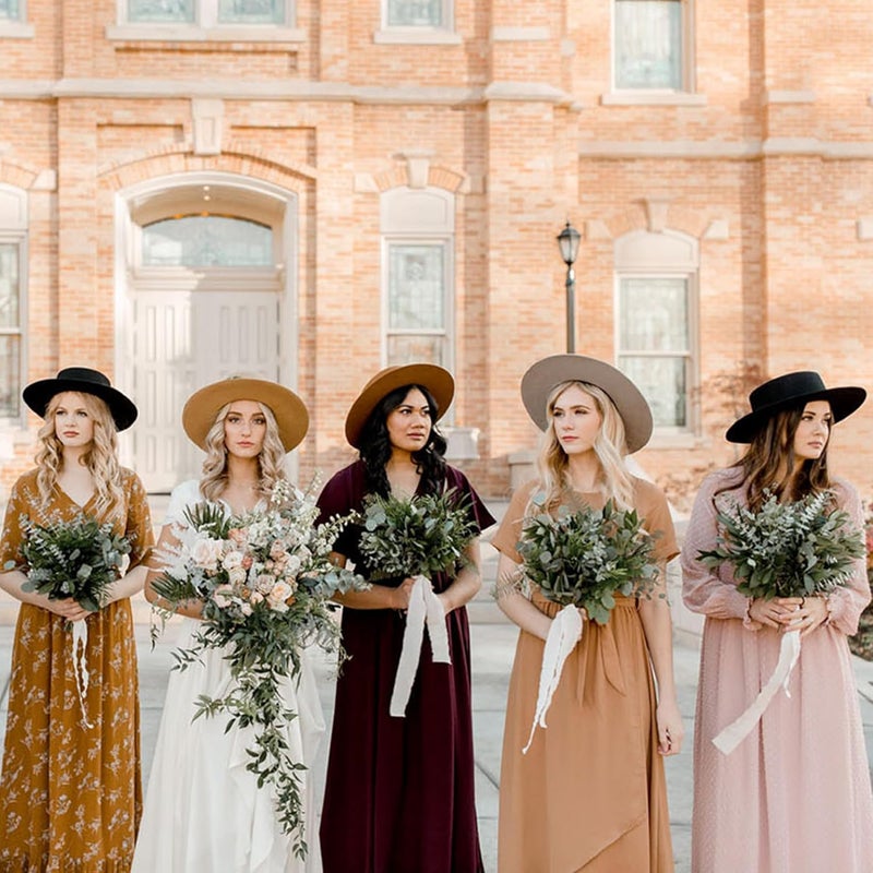 UTOWO Women Fashion Felt Church Hats Classic British Style 9.5CM Wide Brim Top Fedora Hat Wedding Dress Up Jazz Cap - Image 5